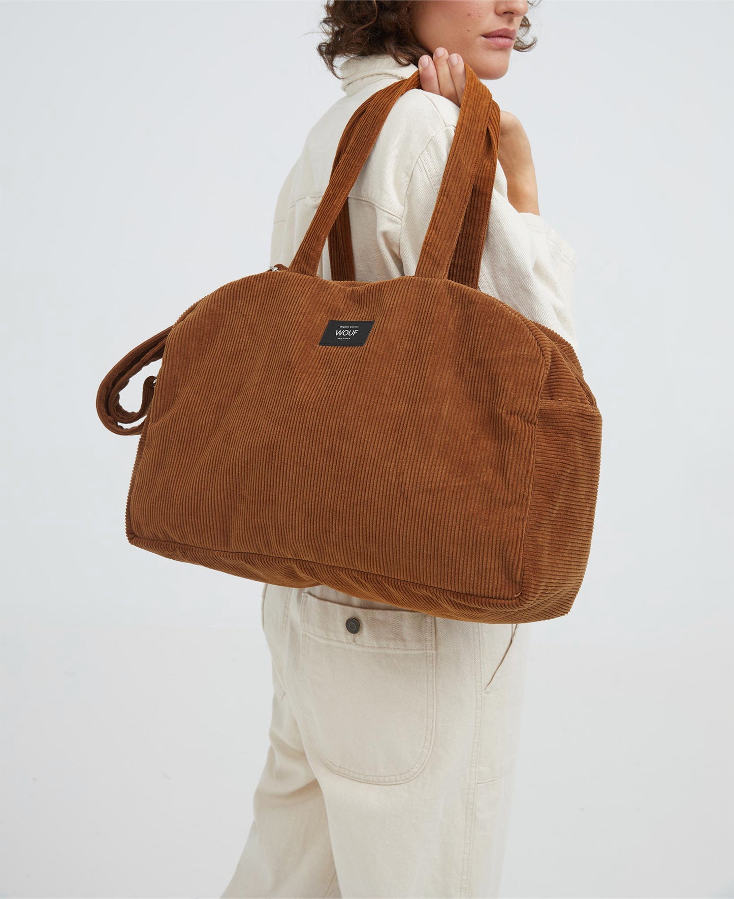 Sac weekend velours - Caramel