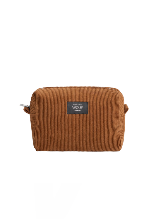 Trousse de toilette velours - Caramel