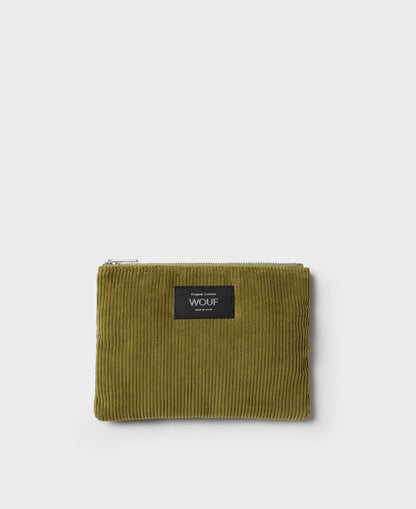 Pochette velours - Olive