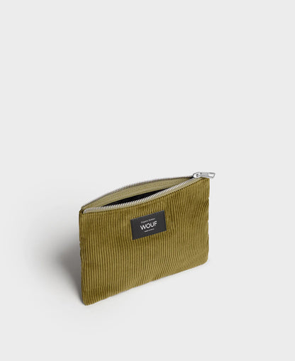 Pochette velours - Olive